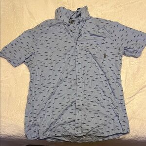 Eddie Bauer Light Blue Casual Shirt with Pattern